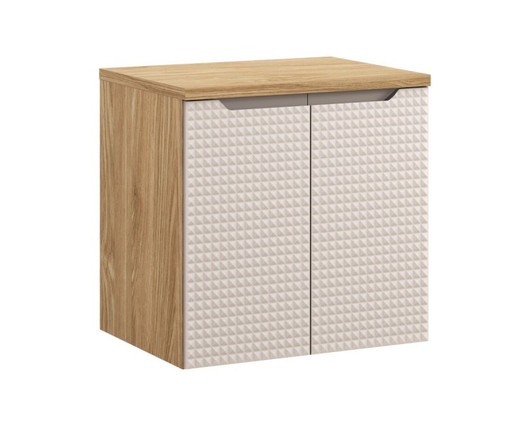 Comad Závěsná skříňka pod umyvadlo Luxor Beige I s deskou 60 cm béžová/dub olejovaný
