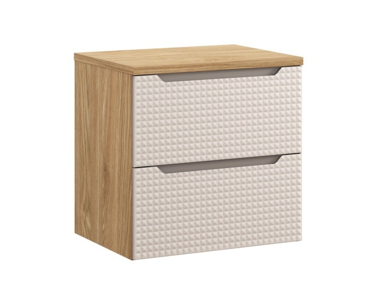 Comad Závěsná skříňka pod umyvadlo Luxor Beige s deskou 60 cm béžová/dub olejovaný