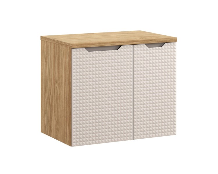 Comad Závěsná skříňka pod umyvadlo Luxor Beige s deskou 70 cm béžová/dub olejovaný