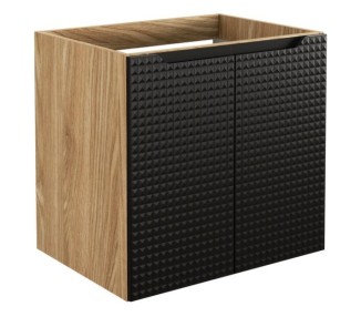 Comad Závěsná skříňka pod umyvadlo Luxor Black II s deskou 60 cm černá/dub olejovaný