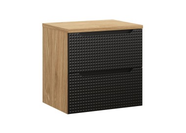 Comad Závěsná skříňka pod umyvadlo Luxor Black s deskou 60 cm černá/dub olejovaný