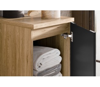 Comad Závěsná skříňka pod umyvadlo Luxor Black s deskou 70 cm černá/dub olejovaný