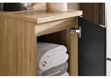 Comad Závěsná skříňka pod umyvadlo Luxor Black s deskou 70 cm černá/dub olejovaný