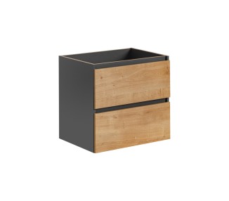 Comad Závěsná skříňka pod umyvadlo Monako s deskou 140 cm šedá/dub hamilton