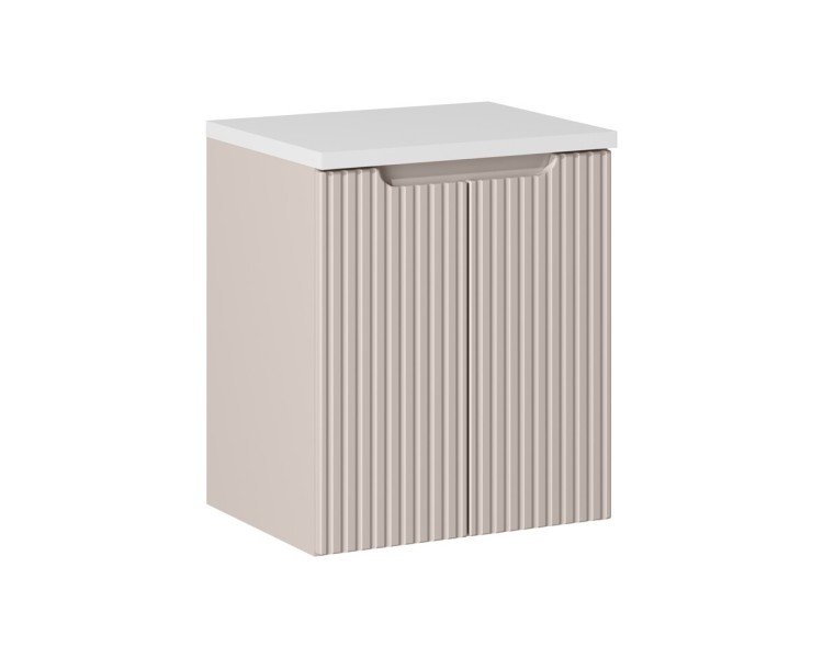 Comad Závěsná skříňka pod umyvadlo Nova Cashmere s deskou 50 cm kašmírová/bílá