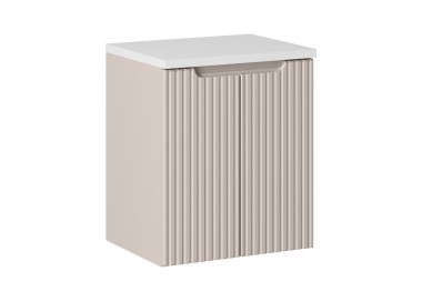 Comad Závěsná skříňka pod umyvadlo Nova Cashmere s deskou 50 cm kašmírová/bílá
