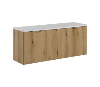 Comad Závěsná skříňka pod umyvadlo Nova Oak s deskou 140 cm dub evoke/bílá