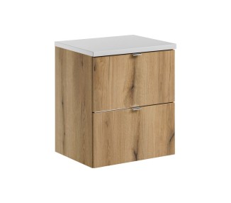 Comad Závěsná skříňka pod umyvadlo Nova Oak s deskou 50 cm bílá/dub evoke