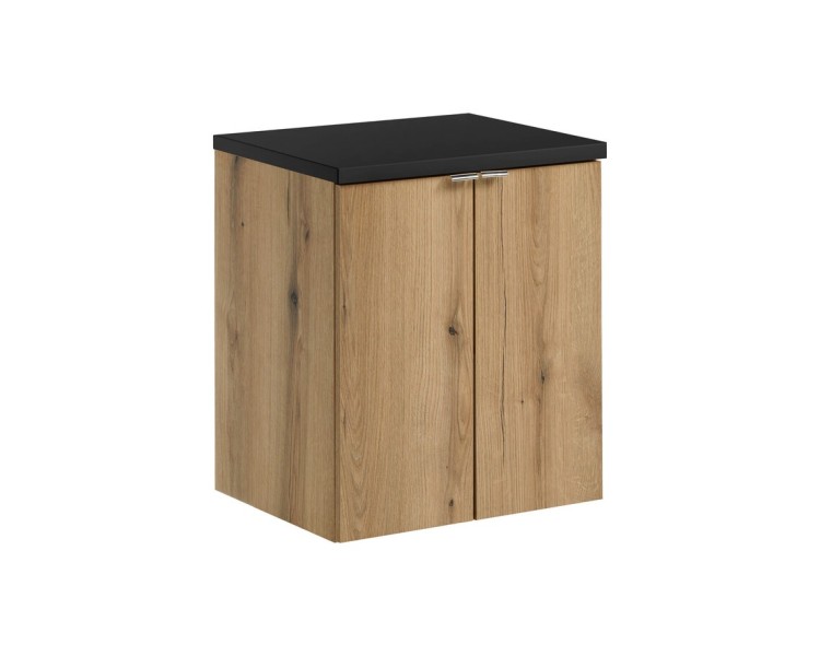 Comad Závěsná skříňka pod umyvadlo Nova Oak s deskou 50 cm dub evoke/černá