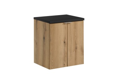 Comad Závěsná skříňka pod umyvadlo Nova Oak s deskou 50 cm dub evoke/černá