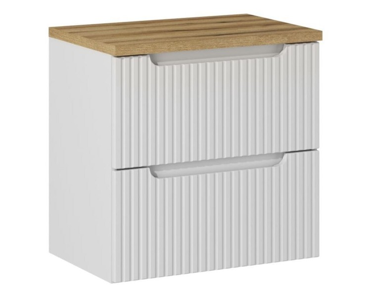 Comad Závěsná skříňka pod umyvadlo Nova White I s deskou 60 cm bílá/dub evoke