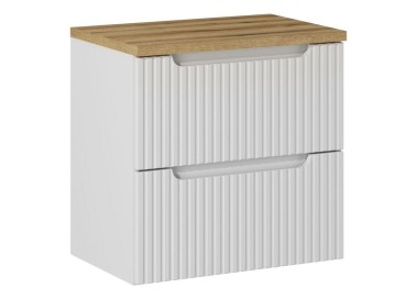 Comad Závěsná skříňka pod umyvadlo Nova White I s deskou 60 cm bílá/dub evoke