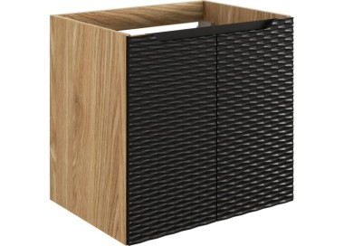 Comad Závěsná skříňka pod umyvadlo Ocean I s deskou 60 cm černá/dub olejovaný