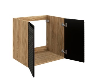 Comad Závěsná skříňka pod umyvadlo Ocean I s deskou 60 cm černá/dub olejovaný