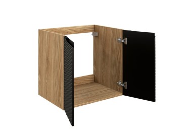 Comad Závěsná skříňka pod umyvadlo Ocean I s deskou 60 cm černá/dub olejovaný
