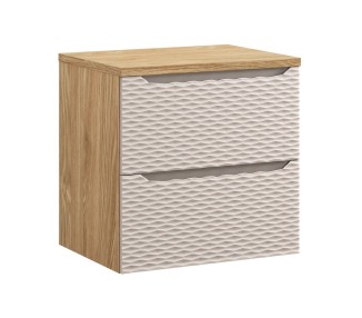 Comad Závěsná skříňka pod umyvadlo Ocean s deskou 60 cm béžová/dub olejovaný
