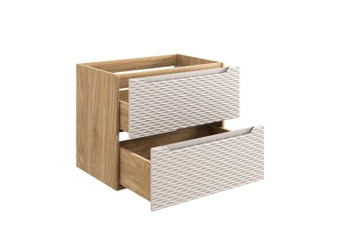 Comad Závěsná skříňka pod umyvadlo Ocean s deskou 60 cm béžová/dub olejovaný