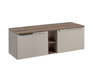 Comad Závěsná skříňka pod umyvadlo SantaFe s deskou 140 cm taupe/dub santa fe vintage