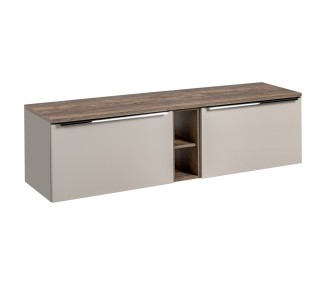 Comad Závěsná skříňka pod umyvadlo SantaFe s deskou 180 cm taupe/dub santa fe vintage