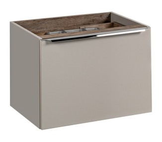 Comad Závěsná skříňka pod umyvadlo SantaFe Smile s deskou a umyvadly 140 cm taupe/dub santa fe vintage