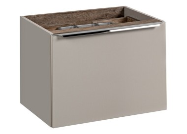 Comad Závěsná skříňka pod umyvadlo SantaFe Smile s deskou a umyvadly 140 cm taupe/dub santa fe vintage