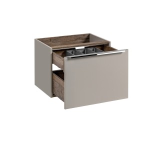 Comad Závěsná skříňka pod umyvadlo SantaFe Smile s deskou a umyvadly 140 cm taupe/dub santa fe vintage