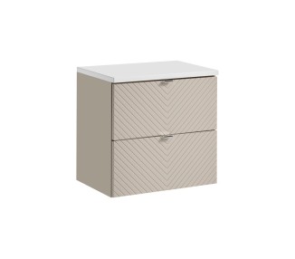 Comad Závěsná skříňka pod umyvadlo Viva Cashmere s deskou 60 cm kašmír/bílá