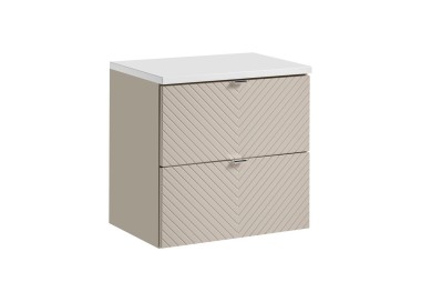 Comad Závěsná skříňka pod umyvadlo Viva Cashmere s deskou 60 cm kašmír/bílá