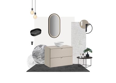 Comad Závěsná skříňka pod umyvadlo Viva Cashmere s deskou 60 cm kašmír/bílá