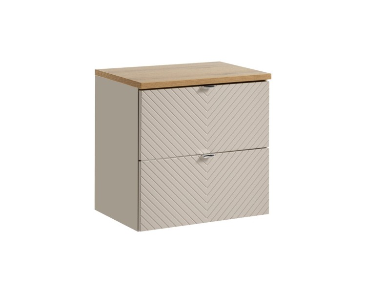 Comad Závěsná skříňka pod umyvadlo Viva Cashmere s deskou 60 cm kašmír/dub evoke