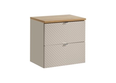 Comad Závěsná skříňka pod umyvadlo Viva Cashmere s deskou 60 cm kašmír/dub evoke