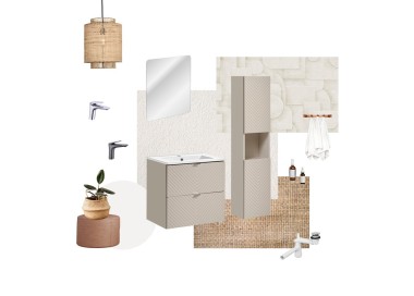 Comad Závěsná skříňka pod umyvadlo Viva Cashmere s deskou 60 cm kašmír/dub evoke