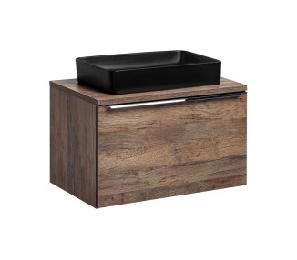 Comad Závěsná skříňka Santa Fe s deskou a umyvadlem 80 cm dub santa fe vintage
