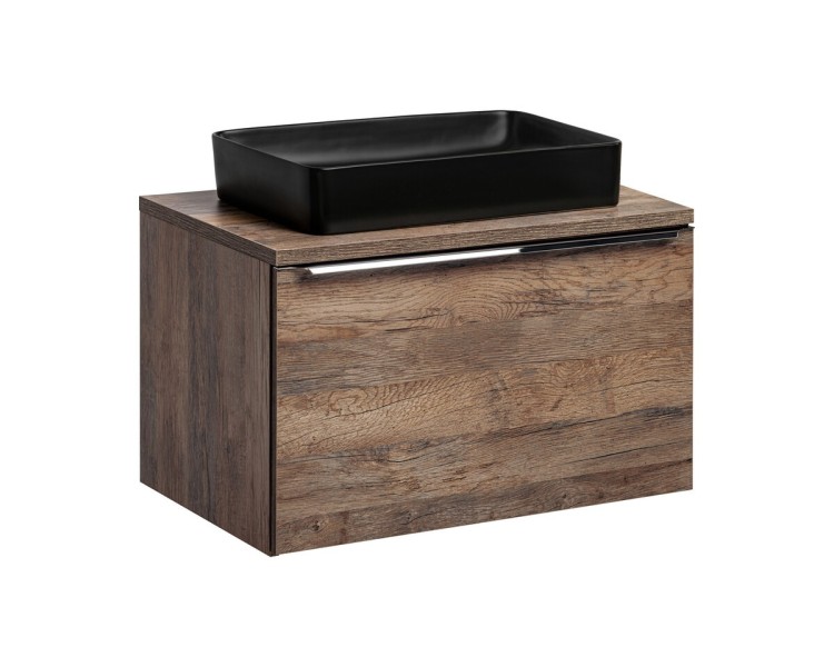 Comad Závěsná skříňka Santa Fe s deskou a umyvadlem 80 cm dub santa fe vintage