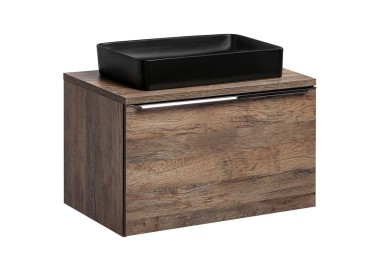 Comad Závěsná skříňka Santa Fe s deskou a umyvadlem 80 cm dub santa fe vintage