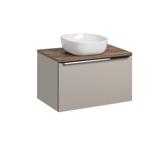 Comad Závěsná skříňka Santa Fe s deskou a umyvadlem 80 cm taupe/dub santa fe vintage