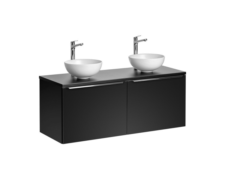 Comad Závěsná skříňka SantaFe Domi s deskou a umyvadly 120 cm černá