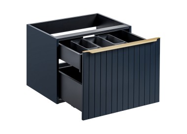 Comad Závěsná skříňka SantaFe I s deskou a umyvadlem 60 cm tmavě modrá