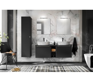 Comad Závěsná skříňka SantaFe II s deskou a umyvadlem 60 cm černá