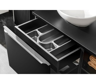 Comad Závěsná skříňka SantaFe II s deskou a umyvadlem 60 cm černá