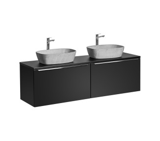 Comad Závěsná skříňka SantaFe Mona s deskou a umyvadly 160 cm černá