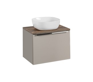 Comad Závěsná skříňka SantaFe Smile s deskou a umyvadlem 60 cm taupe/dub santa fe vintage