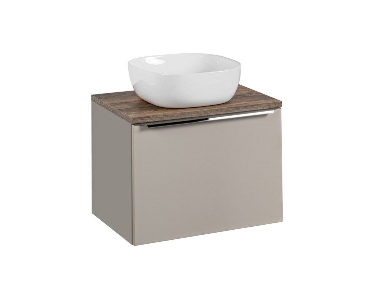 Comad Závěsná skříňka SantaFe Smile s deskou a umyvadlem 60 cm taupe/dub santa fe vintage