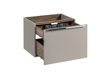 Comad Závěsná skříňka SantaFe Smile s deskou a umyvadly 120 cm taupe/dub santa fe vintage