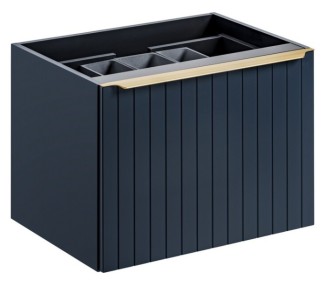Comad Závěsná skříňka SantaFe Smile s deskou a umyvadly 120 cm tmavě modrá