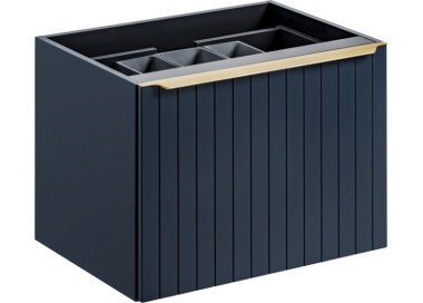 Comad Závěsná skříňka SantaFe Smile s deskou a umyvadly 120 cm tmavě modrá
