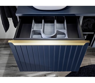 Comad Závěsná skříňka SantaFe Smile s deskou a umyvadly 120 cm tmavě modrá