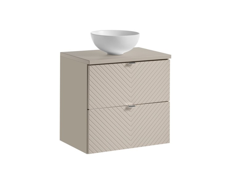 Comad Závěsná skříňka Viva Cashmere Domi I s deskou a umyvadlem 60 cm kašmírová