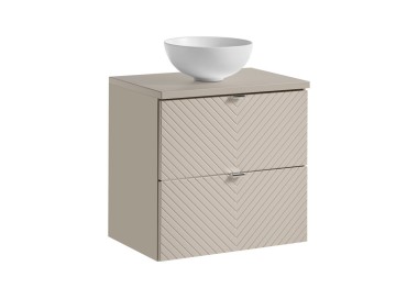 Comad Závěsná skříňka Viva Cashmere Domi I s deskou a umyvadlem 60 cm kašmírová