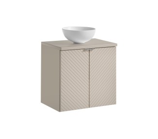 Comad Závěsná skříňka Viva Cashmere Domi II s deskou a umyvadlem 60 cm kašmírová